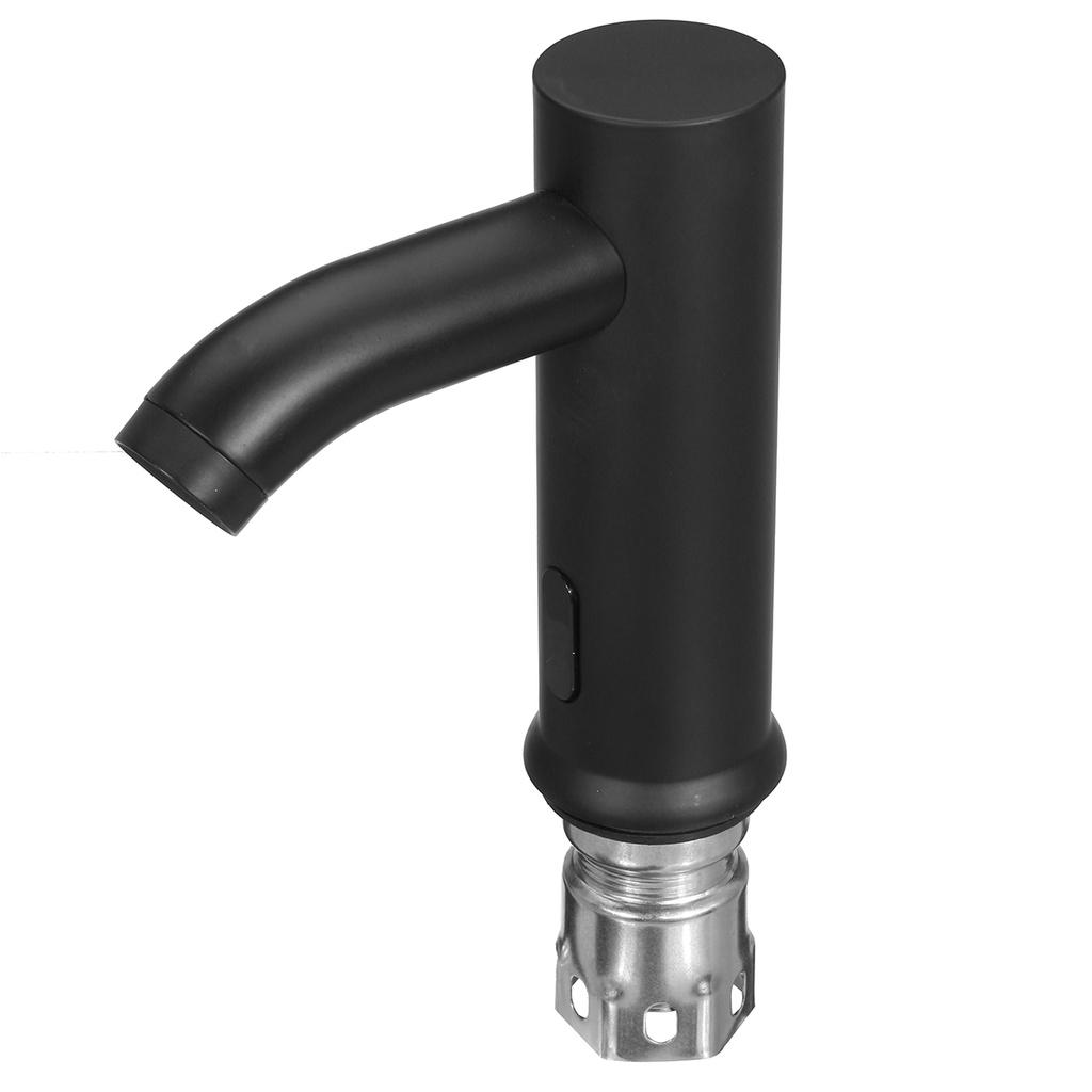 Matte Black Solid Brass Cold Water Touch-Free Infrared Tap Automatic Sensor Faucet Bathroom Basin Sink Faucets Deck Mounted