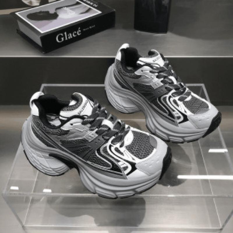 Thick-soled Heightening Dad Shoes 2025 Spring and Summer New Women's Shoes Versatile Lace-up Fashion Casual Soft-soled Sports Shoes