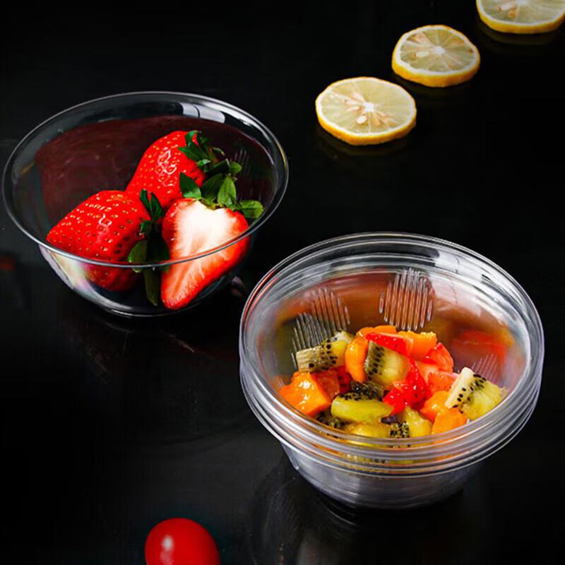Disposable Transparent Plastic Bowls 400ml (50-pack)