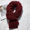 Couple Winter Scarf Warm Thick Knitted Long Scarf Solid Color Soft Large Wrap Outdoor Indoor Cold Weather Neck Warmer