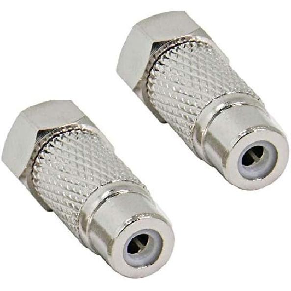 RF to Coax Adapter, 2PCS F Plug Female Adapter F Type Male Plug Coax to RCA Female Jack RF Video TV Connector Compatible for 2600
