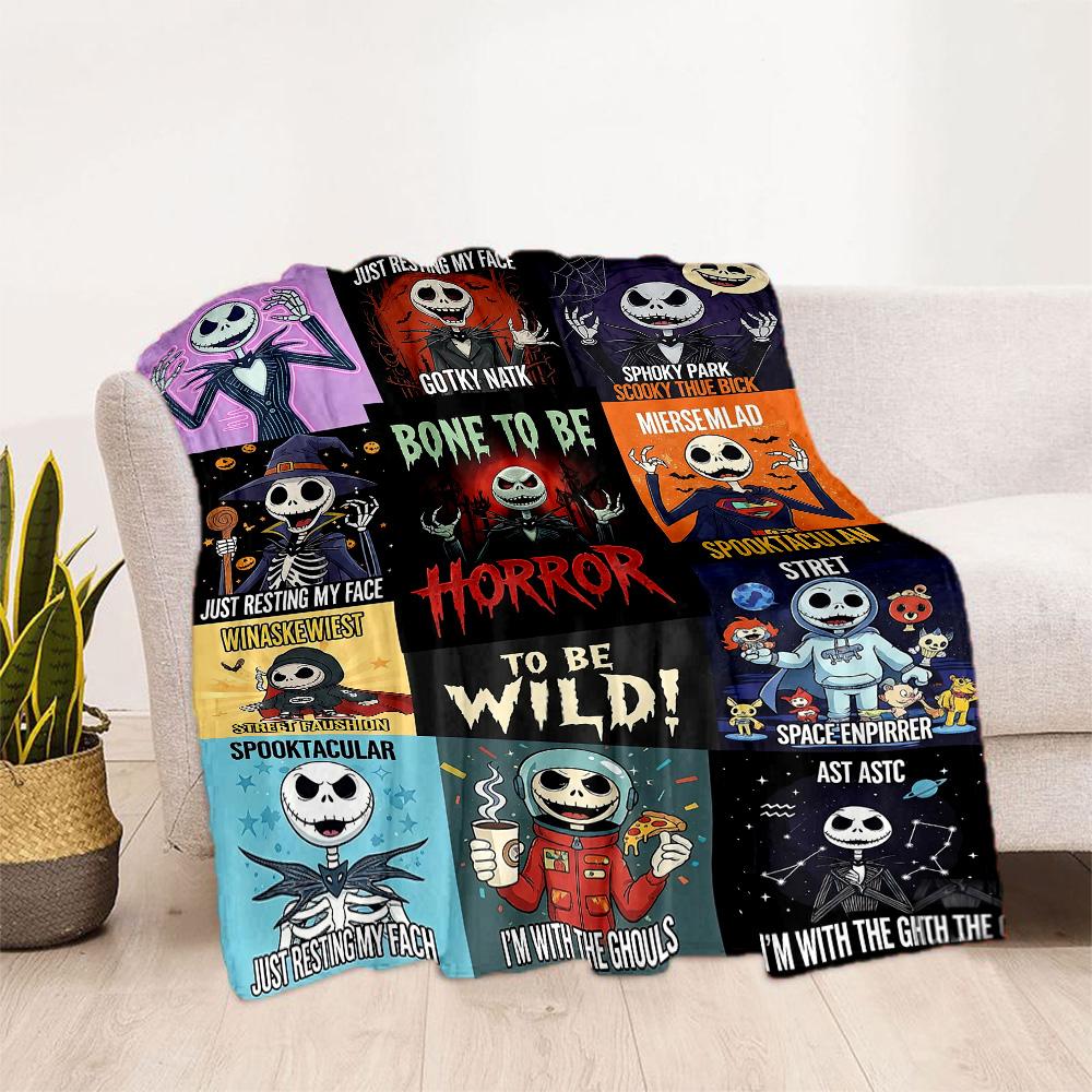 Christmas Nightmare Blanket Durable Comfort Suitable for Bed Couch Office Four Seasons Multipurpose Modern Style Gifts For Family Or Friends