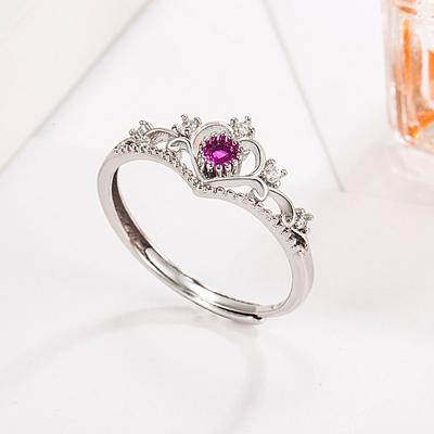 925 Sterling Silver Crown Flower Adjustable Rings For Women Luxury Quality Jewelry Female Accessories Offers With