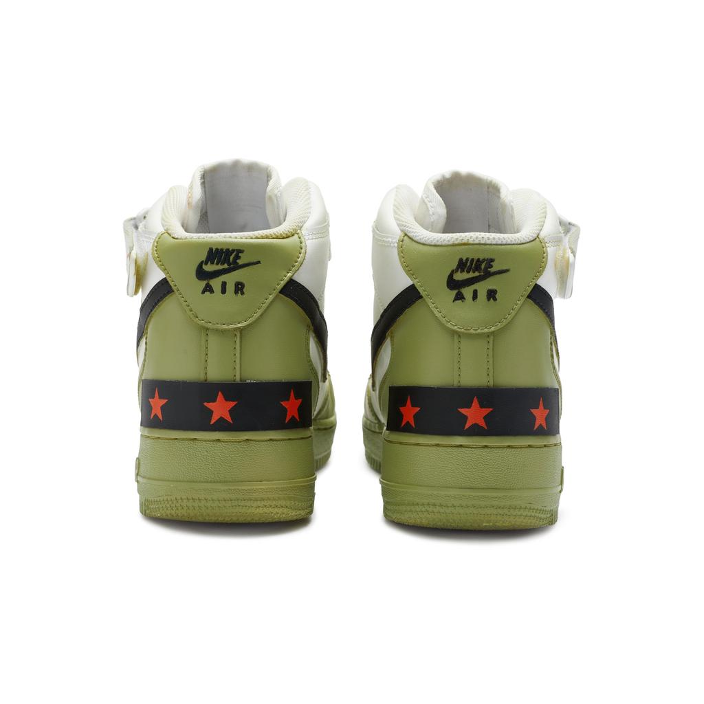Nike Air Force 1 811 Manufacturing Slip Resistant Abrasion Resistant Mid top Skateboard Shoes Men's Army Green & White CW2289-111(Team80-)