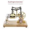 Stirling Engine Kit Hot Air Motor Model Physical Dual Engine Generator Model with LED Light Flywheel Design Science