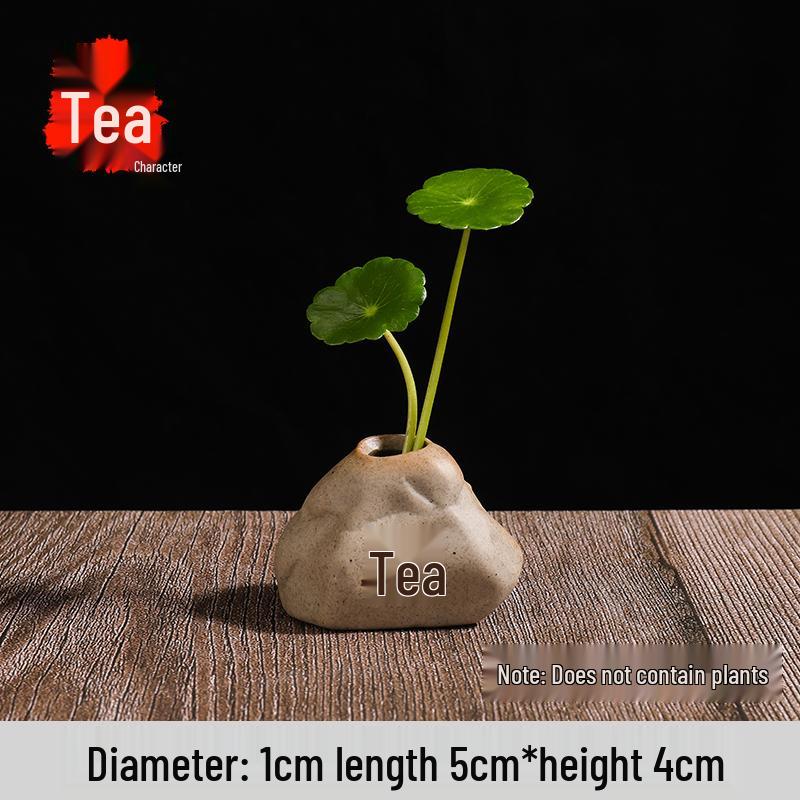 

Мини-ваза для цветов в стиле дзен - Креативное украшение из грубой керамики для гостиной или чайного столика