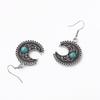Retro Moon Turquoise Earrings - European & American Style Fashion Jewelry