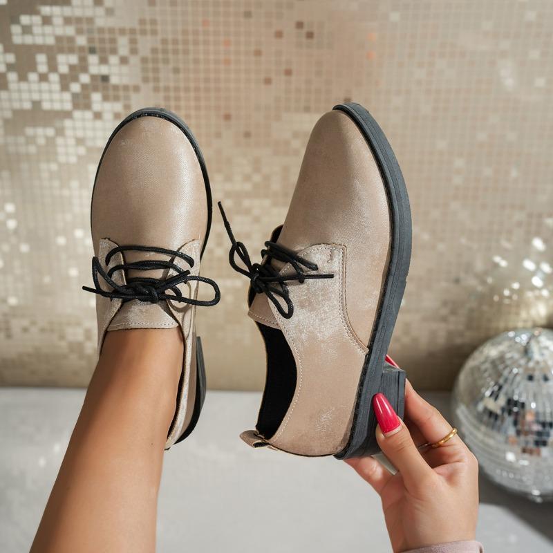 Fashion Strappy Front Block Heel Single Shoes Autumn New Round Toe Soft Sole Non-slip Wear-resistant Square Heel Shoes