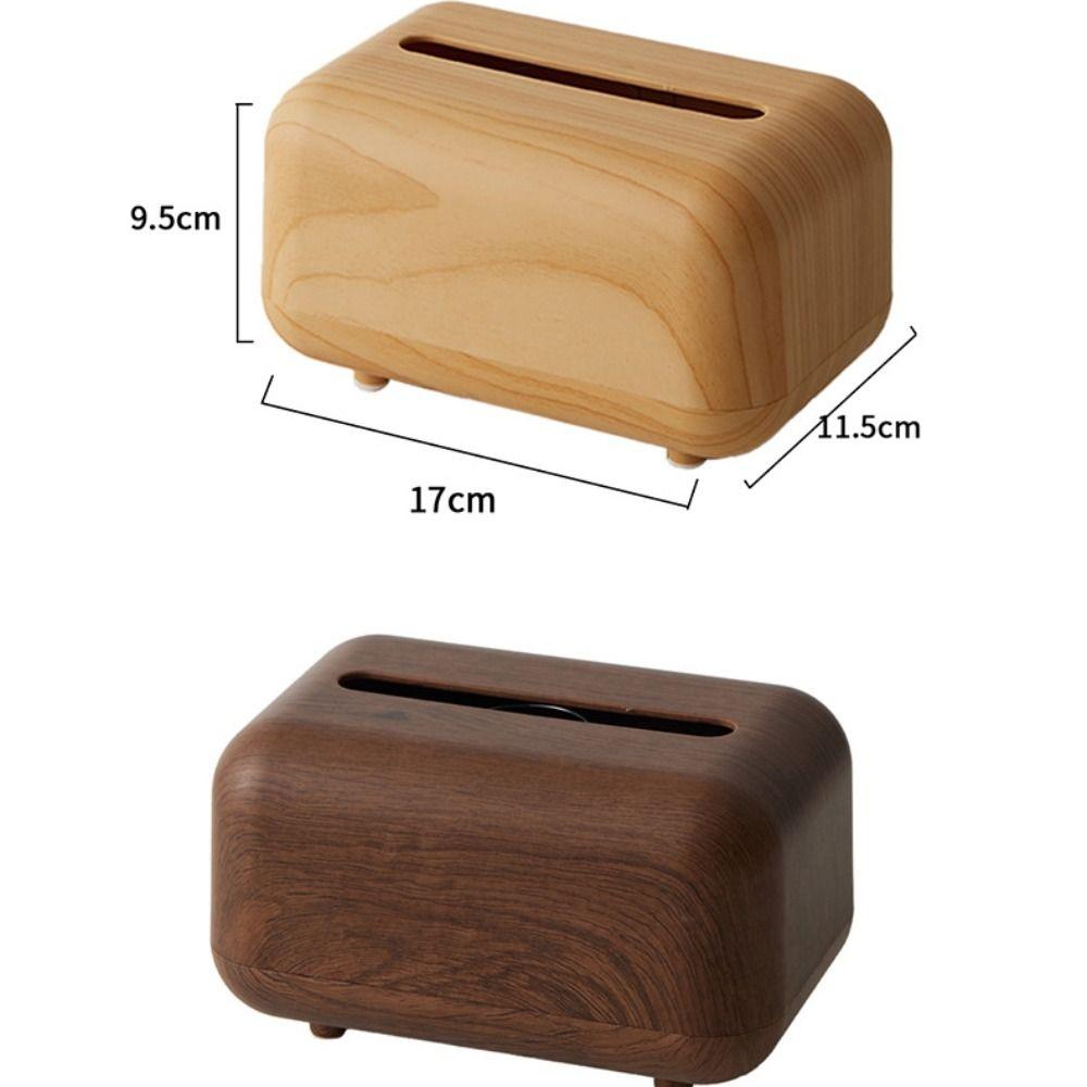 Multi-functional Imitation Wood Grain Tissue Box Ins Style Napkin Dispenser  Living Room Decoration
