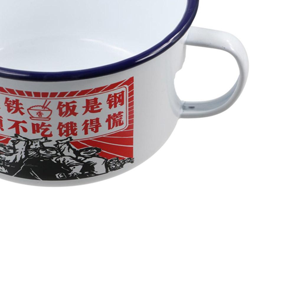 1300ml Ramen Bowl Handle Enamelware Mug Nostalgic Rice Bowl  Soup