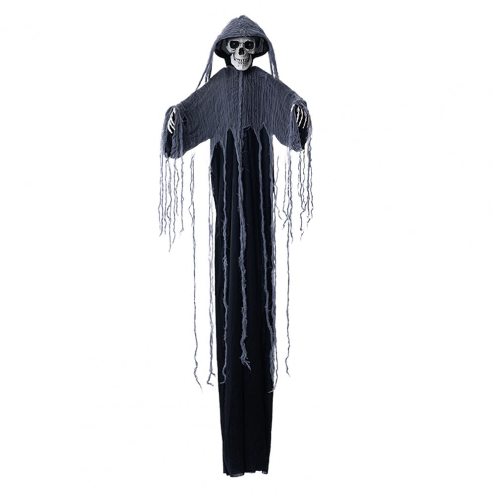Spooky Ghost Prop with Robe Spooky Led Light Hanging Ghost Skull Ornaments for Halloween Party Decor Haunted House for Indoor
