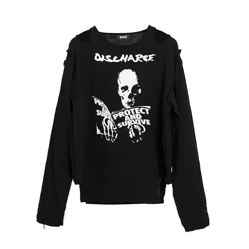 Buy Gothic Long Sleeve T-shirt with Anime Women Hip Hop