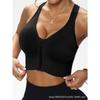 Zip Front Sports Bra Seamless Wireless Padded Workout Tank Top for Gym Yoga Fitness