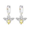 Fashion Copper Silver Plated Drop Earrings Women's Colorful Love Heart Zircon Earrings Fine Jewelry for Wedding Engagement Party