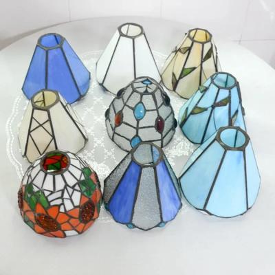 E27 Tiffany Stained Glass Lampshade for Holder Table Lamp Pendant Lights Ceiling Lighting Wall Sconce Fixtures Only Lampshade