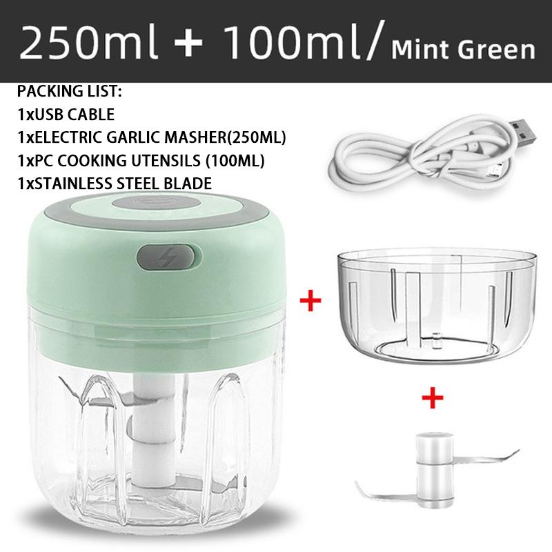 Elektrischer Mini-Gemüsehacker, Küchenmaschine, Knoblauchwolf zum Hacken von Zwiebeln, Nüssen, Ingwer, Gemüse, Pfeffer, Gewürzen, Fleisch, Babynahrung