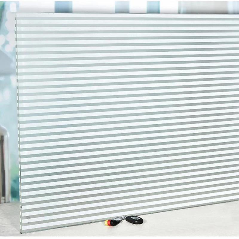 Frosted Window Film Privacy Stripe Patterns Self Adhesive Film Anti UV Stained Glass Vinyl Film for Home Office Decoration