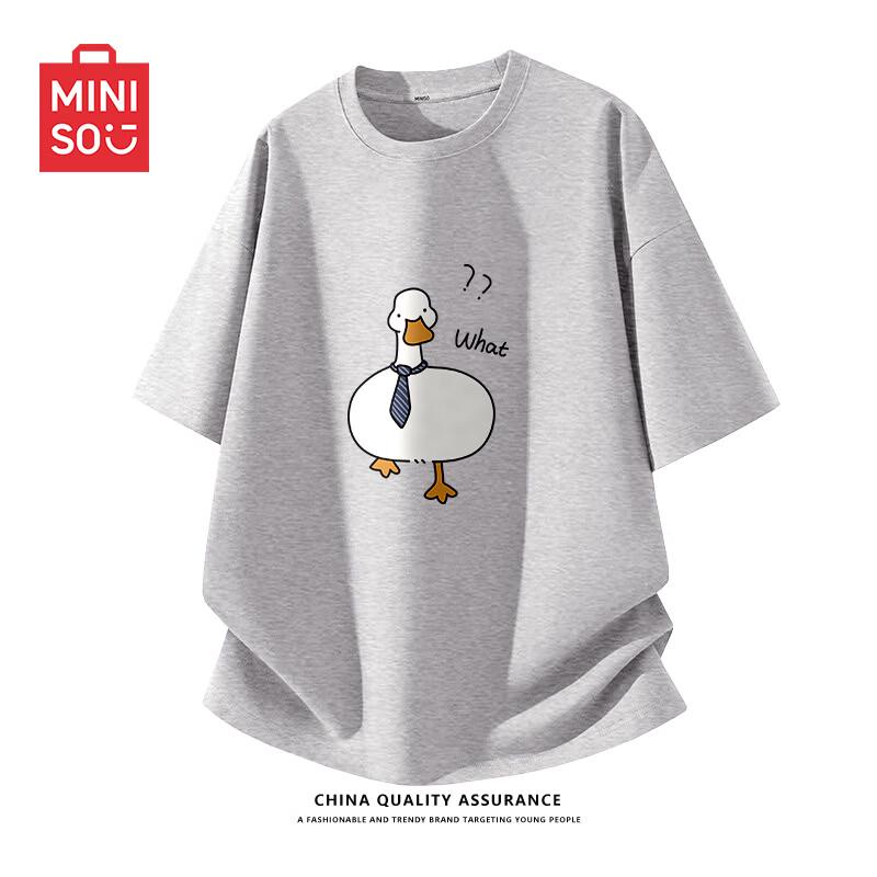 

MINISO Men s Printed Loose Fit Cotton T-Shirt S