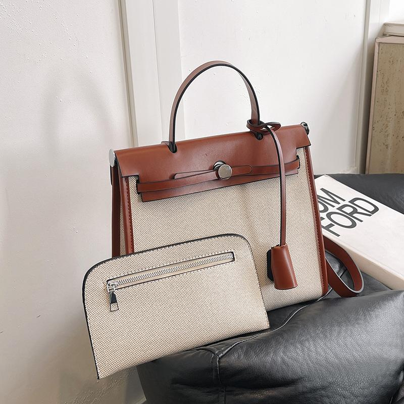 

Новая модная холщовая сумка-шоппер контрастных цветов, портативная, на плечо, мессенджер, трендовая женская сумка