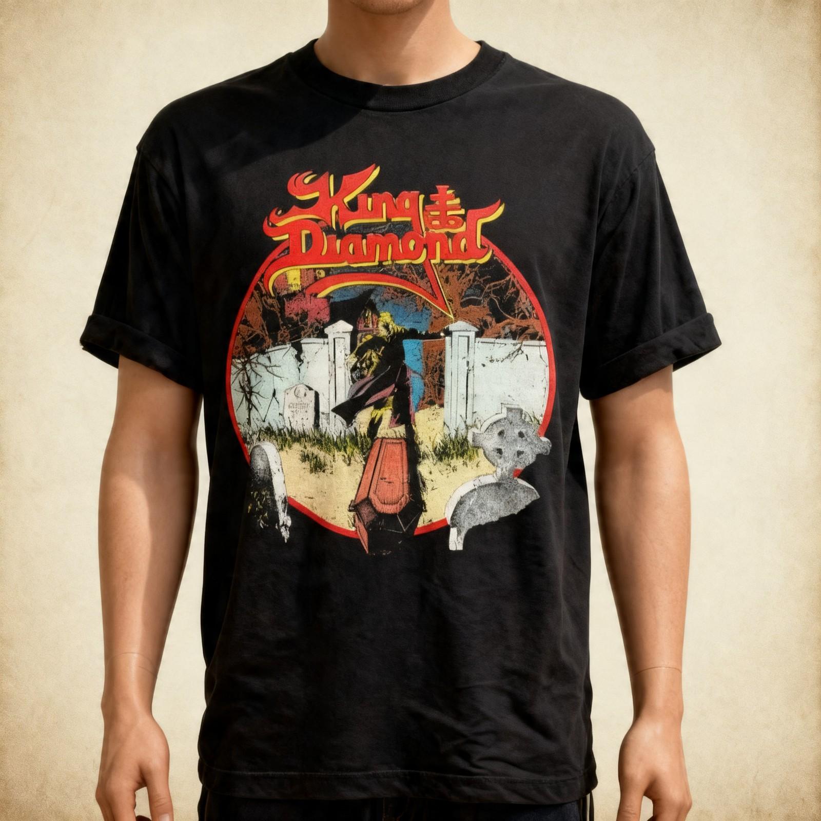 1990 KING DIAMOND Band Short Sleeve Cotton Black All Size Unisex T-Shirt S