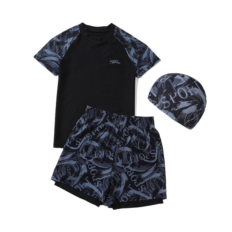 Plus Size Two-Piece Swimsuit for Big Kids - Fat Boys Swim Trunks Set 2025