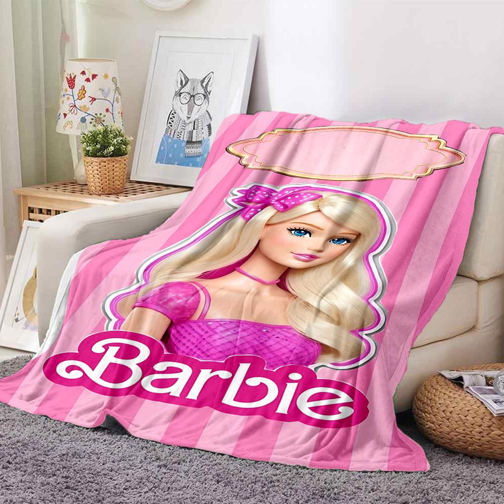 1pc Barbie Doll Blanket Polyester Fiber, All Season Comfort for Sofa, Bed, Office, Car, Camping Ideal Home Decor & Gift, Office Comfort