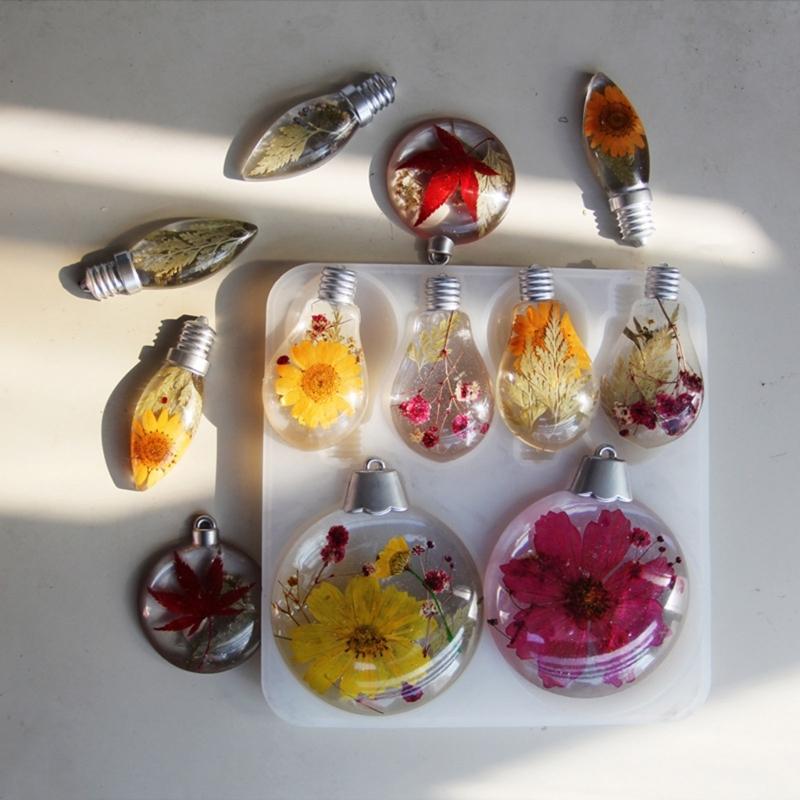 Silicone Christmas Ornament Mold Crafting Moulds Light Bulb Resin Decorations Suitable for Enthusiasts and Home Decors