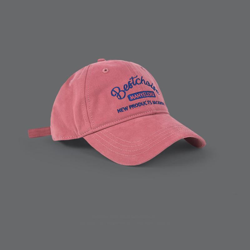 Women Pink Embroidery Baseball Cap Soft Cotton Sunshade Peaked Hat Female Girl Korean Outdoor Sport Visors Hats