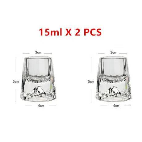 

2 Pcs Crystal Shot Glasses Diamond Cutting 24K Gold Foil Small Wine Cup Luxury Spirits Liquor Glass Vodka Cup Baijiu Soju Cup 15-50ml