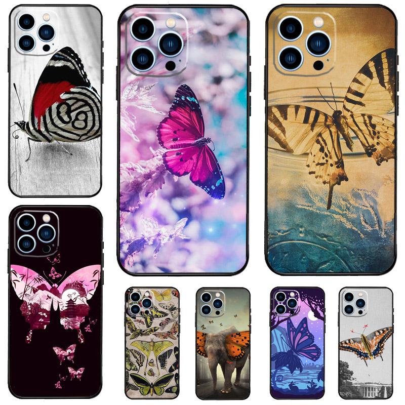 Butterfly Butterflies Phone Case For iPhone 16 Pro Max 15 14 12 11 13 17 Pro Max Plus 12 13 Mini 16e 17 Air Cover