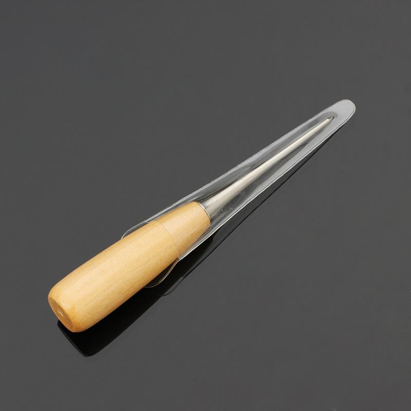 Awl Solid Wooden Handle DIY Sewing Accessories Awl Poking Tool Punching Drilling Hole Sewing Tools жёлтый