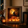 Handcrafted Holiday Ornaments Halloween Lighted Frame Ornaments, Light Up Shadow Box, Warm Decorative Seasonal Lights Atmosphere LED for Home