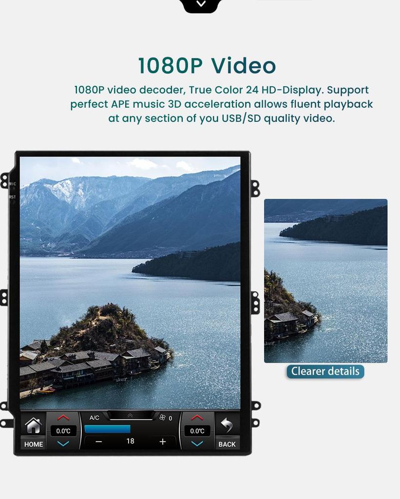 Hyundai Elantra 2015-2019 Vertical Screen Android Navigation System with Reversing Camera.
