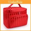 Borsa per Trucco Pieghevole Portatile a Quadretti/Strisce per Viaggio e Uso Domestico