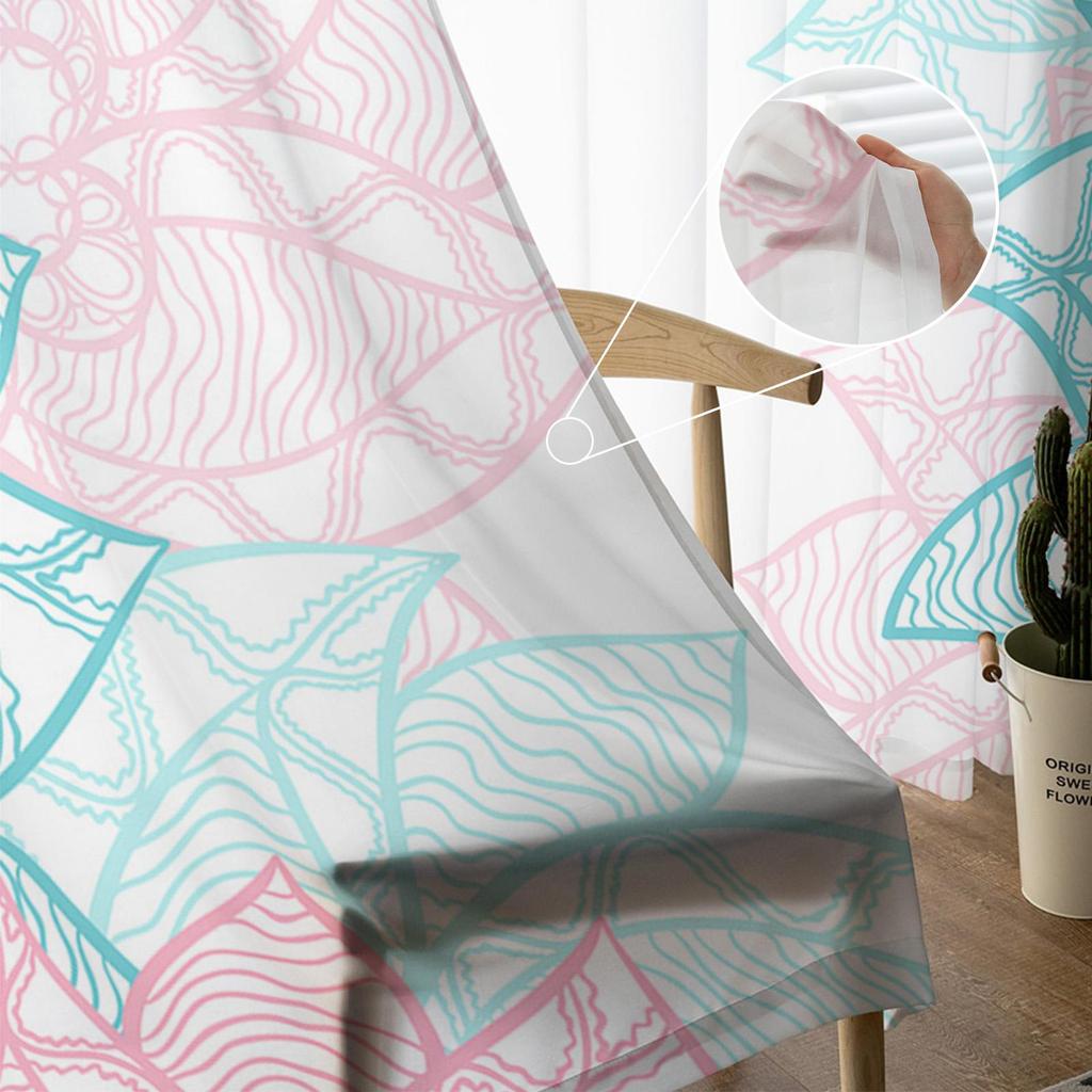 Mandala Flower Line Texture Modern Tulle Curtains For Living Room Bedroom Home Kitchen Window Sheer Curtains