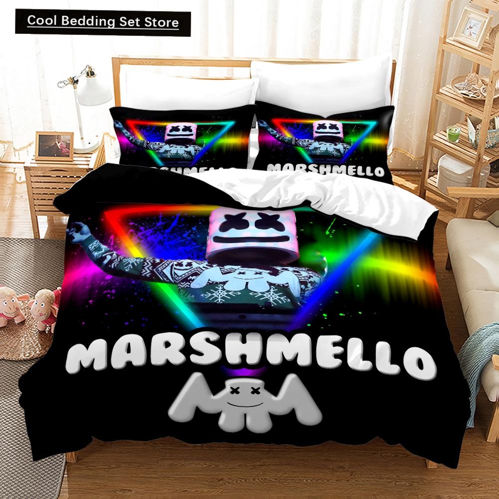 Neues 3-teiliges einseitig bedrucktes Serien-DJ-Digitaldruck-Bettbezug-Bettwäscheset Bequemes atmungsaktives Laken Bettdecke Bettset