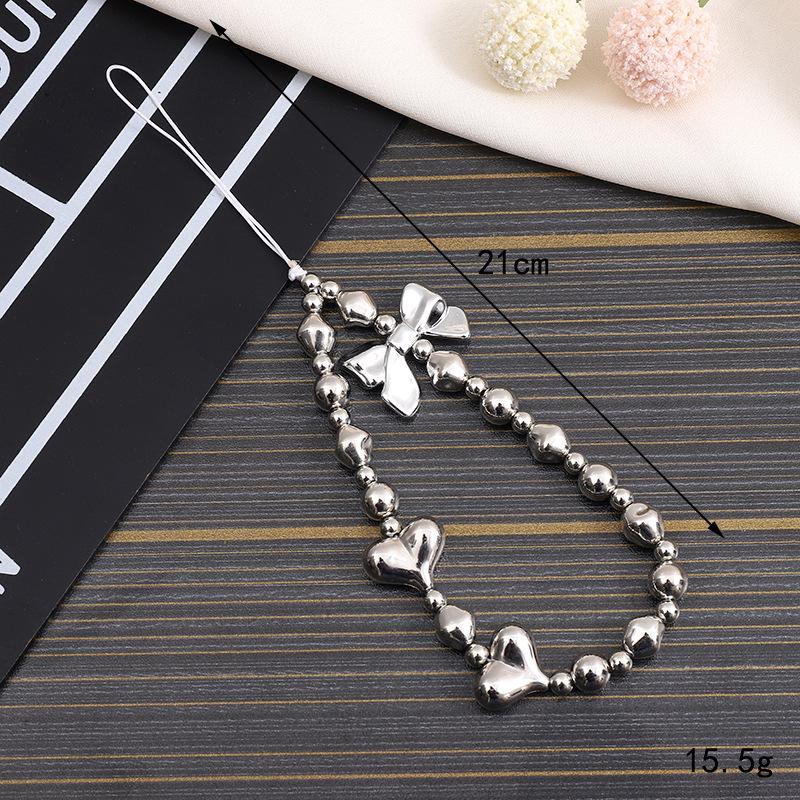 Pearl Bow Mobile Phone Chain ABS