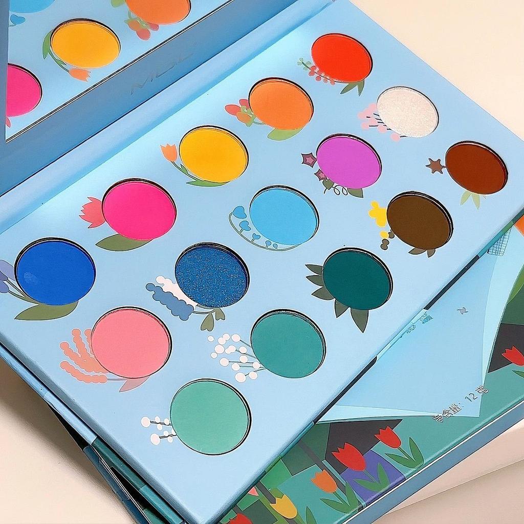 Dopamine 15 Colors Eyeshadow Palette Cool Sense of Rainbow Stage Makeup Cos Play Makeup Pearl Matte Student Makeup Eyeshadow Palette