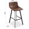 Dark Brown Faux Leather and Metal Bar Stool - VERSA - Set of 5 - Industrial - Kitchen