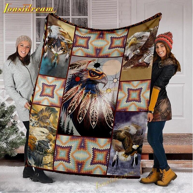 Dream Catcher Blanket Eagle Flannel Owl Throw Blankets Bull Warm Cover Sofa Bed Bedspread Bedroom Couch