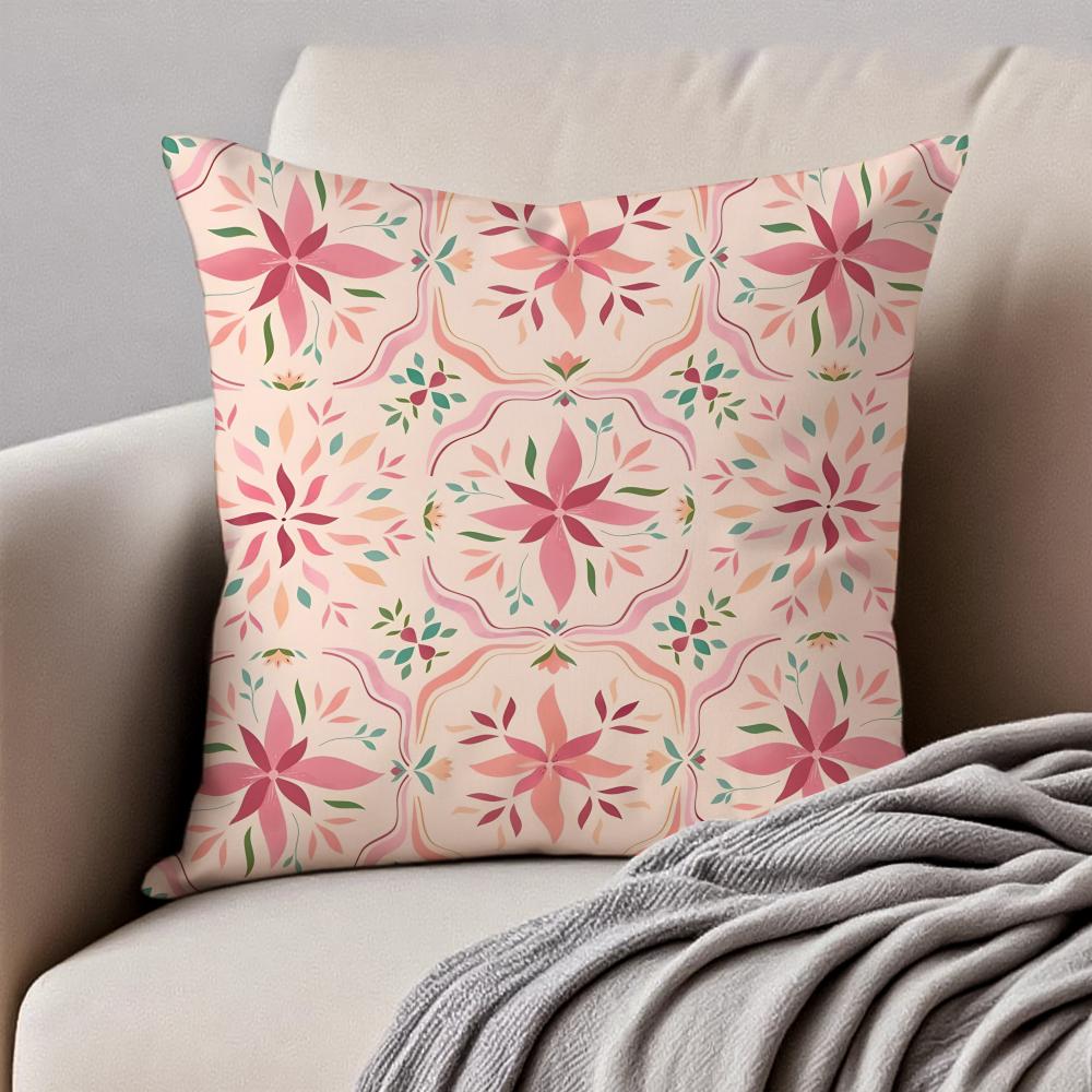 Creative Abstract Art Indonesia Batik Cushion Cover Pillowcase Antidustmite Invisible Zipper Short Plush Sofa Cushion