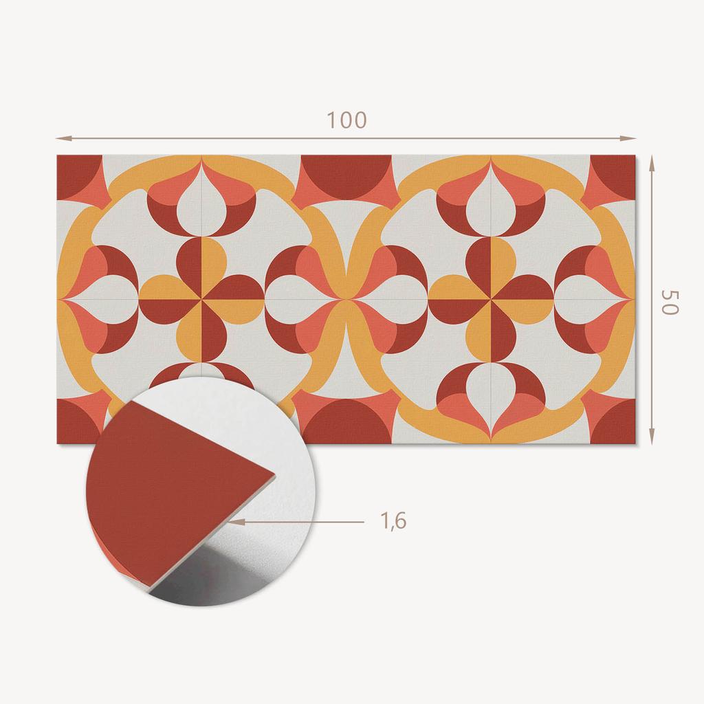 Self-Adhesive Printed Vinyl Panel 100x50 cm Abstract Geometric Pattern