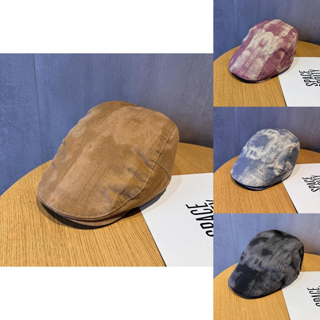 Vintage Tie Dye Newsboy Cap For Women With Breathable Cotton Material Perfect For Spring And Summer Wear