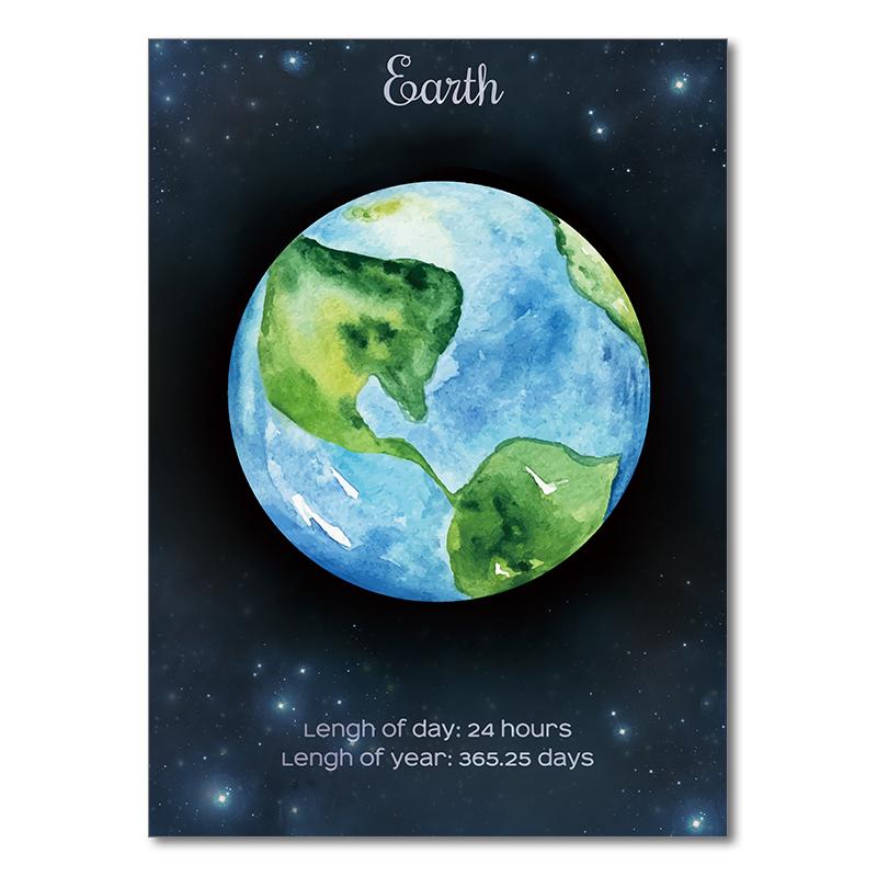 Kids Baby Nursery Room Decor Space Planet Art Print Canvas Painting Pictures for Wall Toile Decoration Murale Paintings Mural