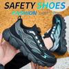 Fashion Safety Shoes New Rotating Button Steel Head Anti-smash Safety Shoes Work Site Factory Kevlar Soles Anti-puncture Work Shoes