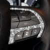 Toworldit Interior Accessories Bling Crystal Rhinestone Steering Wheel Dashboard Decoration Cover Trim Sticker Compatible with Dodge Challenger 2015-