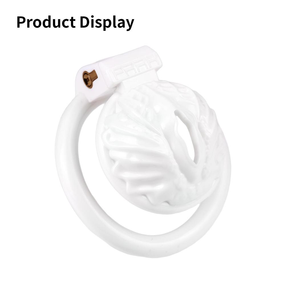 FRRK ABS Resin Male Chastity Cage Fishtail Design, Male Penis Lock, Bondage & Fetish BDSM Toy Fishtail Style Cock Cage for Men