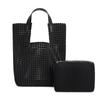 New Large Capacity Hand-Woven Pinwheel Knot Tote Bag with Niche Cutout Design for Mother and Child.