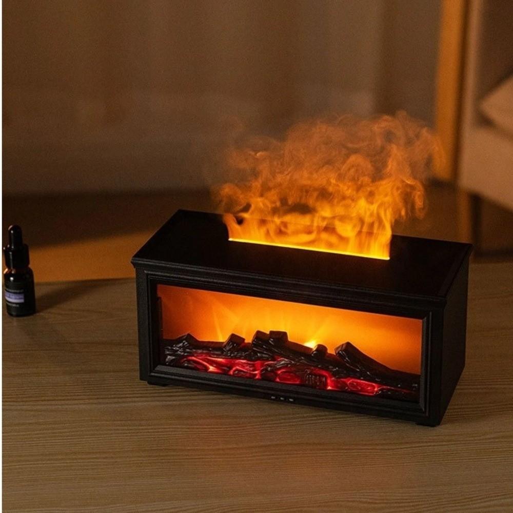 Remote Control Essential Oils Humidifier 7 Colors Simulated Fireplace Diffuser  Home