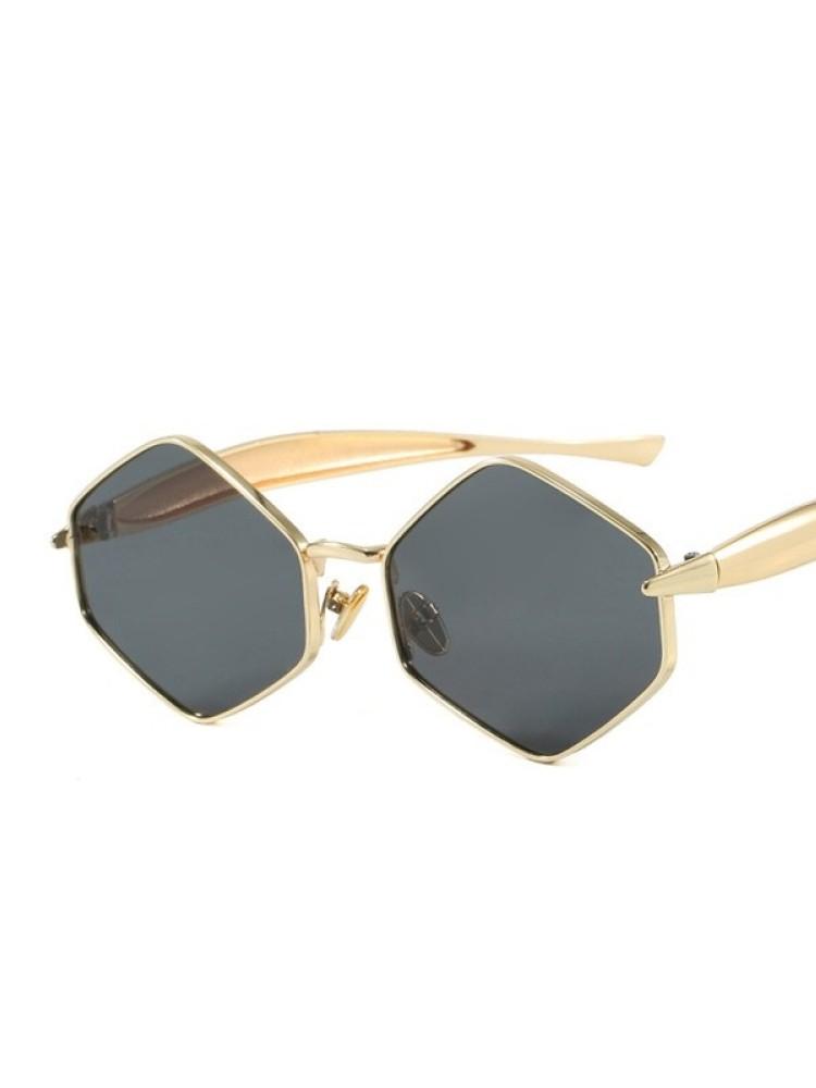 Fashion Vintage Rhombus Metal Sunglasses Women Brand Designer New Retro Sun Glasses Female Ins Trendy Eyewear Male UV400